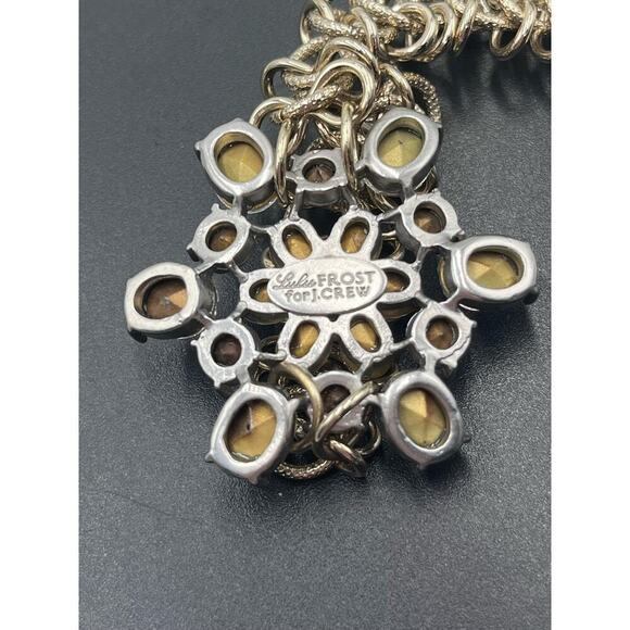 Lulu Frost for J. crew Gold Tone Rhinestone Cluster Statement  bracelet - Picture 12 of 13